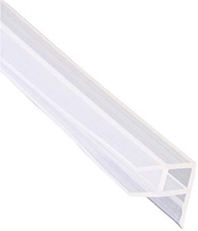Mintice Tira de sellado para puerta de baño, mampara de ducha, ventana, sello curvado de goma plana, parte inferior de vidrio, 8 mm, forma de C