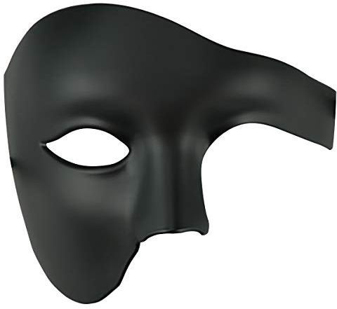 Half Face Herren Phantom Of The Opera Vintage Design Venezianische Karneval Maskerade Maske (Schwarz)