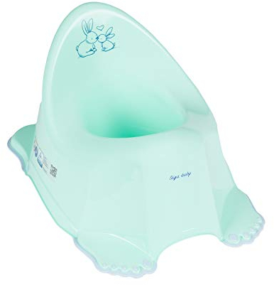 Tega Baby ® Kinder-Töpfchen | Toilettensitz zum Töpfchentraining | rutschfest und besonders sicher | anatomisch und ergonomisch | aus hochwertigem Kunststoff, Motiv:Häschen - grün