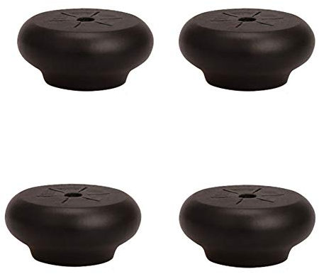 Lot de 4 Noir Pieds de Meubles Ronds en Bois Massif, Pieds de Table Basse, de canapé - Pieds de Rechange avec Accessoires de Montage (2 cm/4 cm/6 cm) 2cm