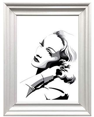 Din A4 Kunstdruck ungerahmt - Marlene Dietrich Portrait Grafik modern Künstlerin Star Ikone Druck Poster Bild