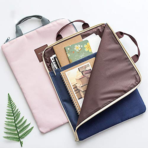 Borsa portadocumenti multifunzione in formato A4, in tela, portatile, impermeabile, con cerniera, organizer per documenti, con maniglia, per fogli, penne, libri, tablet