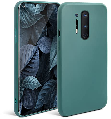 Moozy Minimalist Series Silikon Hülle für OnePlus 8 Pro, Blau Grau - Mattes Finish, Dünne, Weiche TPU-Handyhülle Schutzhülle