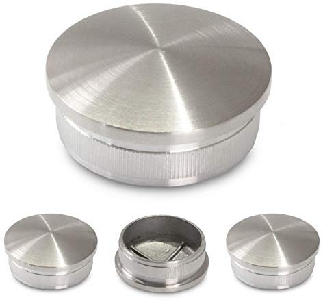 Endkappen Edelstahl V2A Rohrverschluss Deckel Rohrstopfen Stopfen f Geländerrohr 33,7mm (Gewölbt | Hohl | Ø 33,7mm)