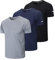 Gaiatiger 3er Pack Sport Tshirts Herren Funktionsshirt Sportshirt Männer Schnelltrocknend Trainingsshirt Fitness Laufshirt Kurzarm Herren Atmungsaktive T-Shirt(520) Black Grey Navy-S
