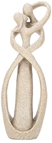 Statua Scultura di Coppia di Amanti del Bacio di arenaria Fatta a Mano, statuina scolpita Artigianato Artistico, Decorazione