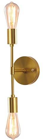 MRHYSWD Wandleuchte Innen Vintage, 2 Flammig Wandlampe Innen Modern Wandbeleuchtung Gold Wandlampen Retro FüR Schlafzimmer Wohnzimmer Esszimmer Treppenhaus KüChen Flur, Badezimmer Schminklicht, E27