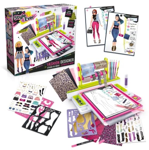 Canal Toys- Style 4 ever OFG 232- Modedesigner-Studio für Kinder: Komplettes Bastel- und Gestaltungsset mit echten Stoffen & Accessoires - für kleine Modebegeisterte, 1 Set, mehrfarbig