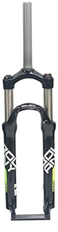 SJHFG 24 Inch Suspension Bicycle Front Fork,Travel 100mm Shoulder Control Suspension Fork Mountain Front Fork Disc/V- Brake fork (Color : Black green, Size : 24inch)