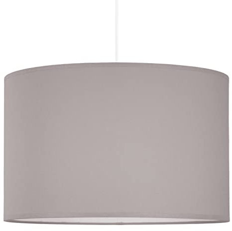 youngDECO® Pastellgraue Hängeleuchte 2xE27, Hängelampe aus Baumwollstoff Ø38cm, Extra Lichtdiffusor, Pendelleuchte für Kinderzimmer und Babyzimmer, Hergestellt in der EU