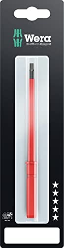 Wera Kraftform Kompakt VDE 64 i SB 05004420001 Insulated Screwdriver Blade, Hex-Plus, 2.5 x 154 mm, Red