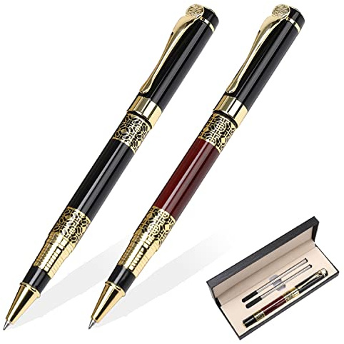 YIVONKA Kugelschreiber, schwarze Mine, klassischer Retro-Stil, Luxus-Stift, bestes Kugelschreiber-Geschenk-Set für Männer und Frauen, professionelle Führungskräfte, Büro, schöne Stifte, edle