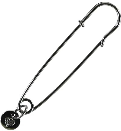 FRAAS Ponchonadel - Tuchnadel mit Distelverzierung - 7cm - dezenter Schmuck für Ponchos, Tücher und Stolen Light Grey
