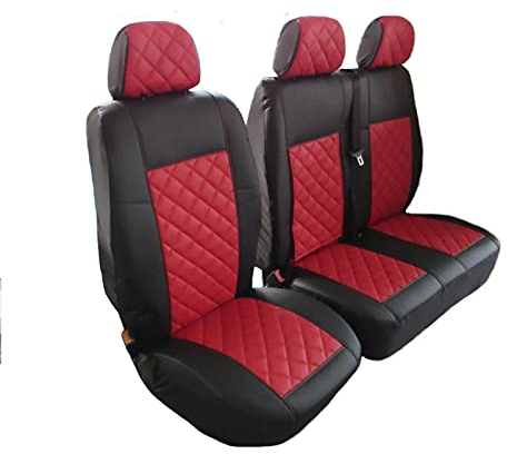 AVITON 2 + 1 (1 Einzelbett, Doppelbett), passend für Mercedes Sprinter 2019 Schwarz / Rot