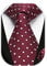 HISDERN Krawatte Weinrot Herren Krawatten mit Einstecktuch Punkte Krawatte Hochzeit und Taschentuch Set