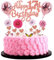 Cnrose Tortendeko 17. Geburtstag Hello 17 Cake Topper Rosegold mit Herz Stern Ballon Kuchendeko Happy 17th Birthday Tortendeko 17 Jahre Mädchen