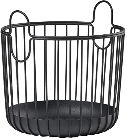 Zone Denmark Inu Korb zur Aufbewahrung, Kleiner Aufbewahrungskorb für Küche, Bad, Kinderzimmer, Home-Office, aus Metall, Durchm. 20 cm, Höhe 20 cm, Schwarz