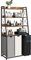 Herture Wäschekorb 3 Fächer, Wäschesammler mit 4 Regalen, Wäschebox, abnehmbare Wäschesäcke, groß, 3 x 60 L, für Waschküche, Badezimmer, tintenschwarz-vintagebraun PF05XLN