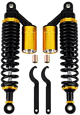 Samger Motorrad 2PCS 340mm Hinterer Stoßdämpfer Hinterradaufhängung Passend für 150cc-750cc Street Bikes ATV Go Kart Quad Dirt Sport Bikes