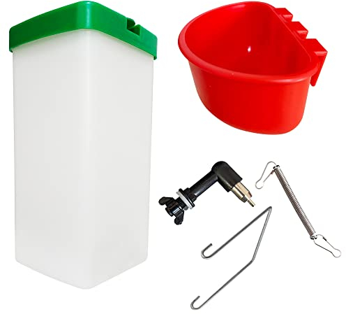 VandanCoop Automatic 1L Rabbit Water Bottle for Cage Non Drip Hanging Rodent Supplies Nipple Drinker Feeder Bowl Bunny Water Dispenser for Small Animals (1000ml, nipple+feeder)