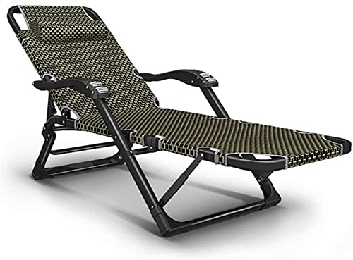 Stuhl Sonnenliege faltbar, Schwerelosigkeit, Liegestuhl, wasserdicht, Chaiselongue, Liegestühle, Metall für Garten, Terrasse, Möbel, Büro im Freien, Schwarz, H112ZJ (Farbe: Gelb), Farbe: Sch