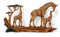 Thorness Giraffen-Familien-Ornament | Holz-Giraffen-Ornament für das Zuhause | afrikanisches Tiergeschenk | Wildtiergeschenke | Heimdekoration | 30 cm (L) x 17 cm (H) x 6 cm (T)