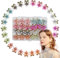 Mini Diamant Haarspangen, 24pcs Kleine Haarklammern Blumen, Haarschmuck Blume Klein, Mini Blumen Haarspange Clips Dekorative für Mädchen Damen Foto, Alltag, Party, Hochzeit