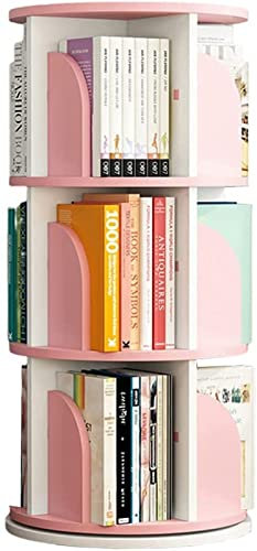 CoopO 360 Grad drehbares, kreatives Haushalts-Bücherregal, Eckregal, EIN Lerngeschenk für Kinder, einfach zu zerlegen (Farbe: Rosa, Größe: 50,5 x 128 cm) (Rosa 50,5 x 97 cm)