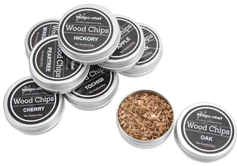 Cocoarm Naturliche Räucherchips 8er Set, 8 verschiedene Geschmacksrichtungen, Whiskey-Holz-Räucherchips zum Räuchern von Getränken für Cocktails, Wein, Whiskey