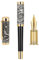 Jinhao Fountain Pen Heartbeat Fine Nib,Ancient Silver & Golden Trim Dragon Stereoscopic Carving Cap Design With Gift Case