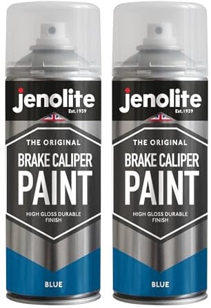 JENOLITE RAL 5017 Bremssattel-Sprühfarbe, blau glänzend, für Bremsen und Bremssattel, langlebige Oberfläche, hitze- und benzinbeständig, 2 x 400 ml