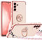 Miss Arts für Samsung Galaxy A55 5G Hülle mit Band, Ring Ständer Handyhülle Handykette Frauen Mädchen Dünn Stoßfeste Schutzhülle Case, Rosa