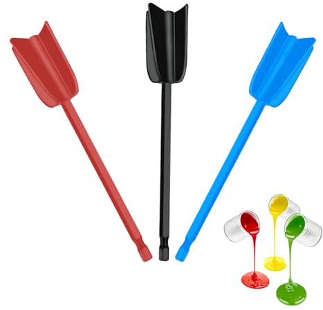 3 Piezas Paleta Mezcladora Resina,Mezclador de Pintura Reutilizable,Accesorio Agitador de Pintura para Mezclar Resinas, Pinturas, Esmaltes Cerámicos, Colorantes(Negro,Azul,Rojo)