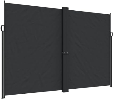 Willood Seitenmarkise Ausziehbar Schwarz 220x600 cm