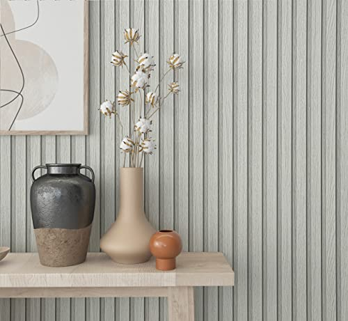 WALLCOVER Papier peint intissé classique à rayures, pour salon et chambre à coucher, 10,05 x 0,53 m, gris et brun