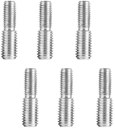 6 viti a vite con doppia filettatura, M6 x 20 mm fino a M8 x 20 mm, doppia vite filettata, adattatore filettato in acciaio inox 304, per giunto in legno, gambe dei mobili