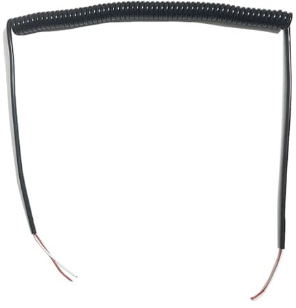 Cavo telefonico a molla telescopico a spirale Cavo elettrico telescopico a molla 2 conduttori 0,3 mm quadrato rivestito in filo nero Cavo estensibile a spirale bobina retrattile(Undraw 1.25 meters 2co