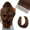 Vlasy Tape Extensions Echthaar 40cm Mini Tape in Extensions Echthaar Mittelbraun Gerade Tape Haarverlängerungen Echte Menschliches Haar Natürliche Invisible Tape Hair Extensions 6# 16 Stück
