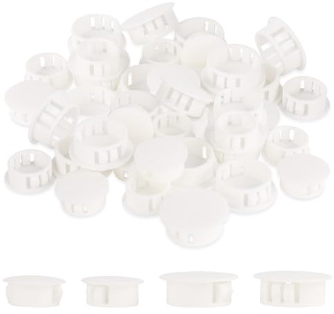 White Screw caps 20 Stück Weiß Lochstopfen Kunststoffstopfen Verschlussstopfen Möbel Lochstopfen Kunststoff Stopfen Bohrloch Abdeckung Möbel Abdeckkappen Lochstopfen Rohrabdeckung für Möbel Bohrungen