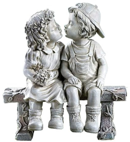 Hbbgdiy Gartenstatuen wasserdichte Harz im Freien Statuen Gartendekorationen Rasenschmuck Mehrzweckgarten Skulptur für Garten Patio Kunstdekoration Garten Dekorationen Garten Skulptur