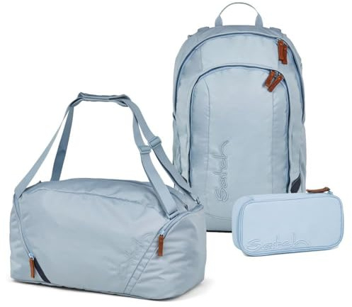 Satch Air Schulrucksack Set 3tlg. inkl. Schlamperbox und Sporttasche (Nordic Ice Blue)