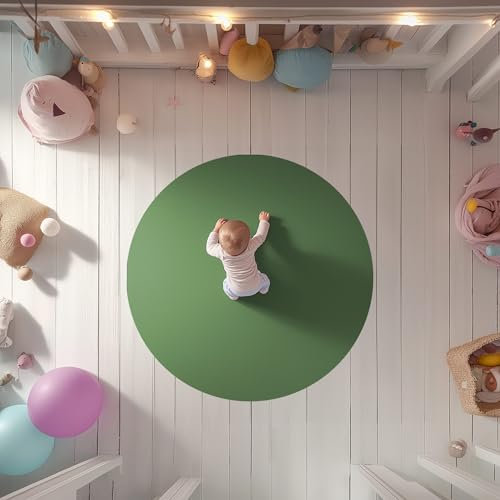 ECO runde Krabbelmatte Zauberkugel 180cm Olivgrün - OEKO-TEX zertifizierte Spiel - & Krabbelunterlage aus Deutschland. Für kleine Füße, die Großes vorhaben!