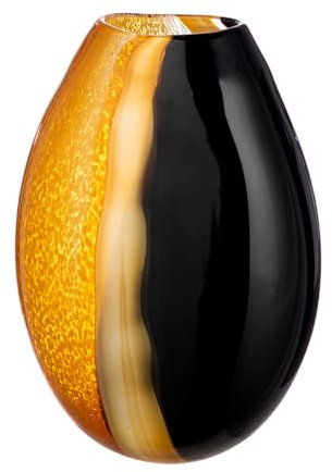 Glas Art Vase Umbras - braun, orange durchgefärbt - Glas - Höhe 32cm - wasserdicht - Blumenvase