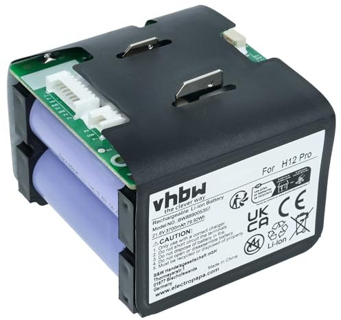 vhbw batteria compatibile con Dreame H13 PRO, H13 PRO PLUS, H12 PRO ULTRA, H12 PRO, H12 PRO PLUS, H12, H12 DUAL aspirapolvere (3,7Ah, 21,6V, Li-Ion)