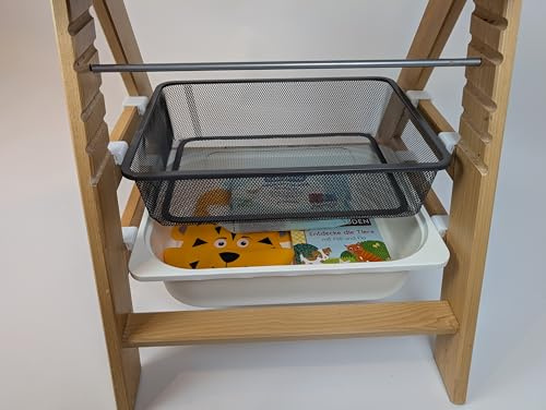 JALUDesignDE Hauck - Adattatore per seggiolone IKEA Trofast, supporto per contenitore e cestino a griglia, soluzione organizer salvaspazio, colore: Bianco