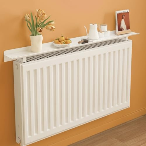 Heizkörperregal ohne bohren,Heizung Regal,Heizungsregal,Heizkörper Regal aus Aluminium,15cm Tief Weiße Radiator Shelf,Regals für Heizkörper,für Aufbewahrung,Dekoration,Tragkraft 30kg(L100cm/39.7)