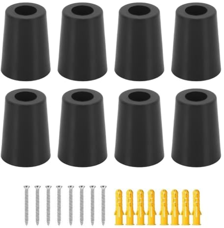Gutol Lot de 8 supports muraux verticaux pour skis et snowboards, avec vis et chevilles d'expansion pour un rangement et une présentation sécurisés (noir)