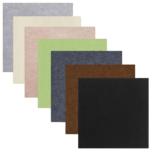 Xiyocadt Teppichfliesen Selbstklebend,50x50cm Filz Bodenbelag Für DIY,strapazierfähiger Teppich Bodenbelag Mit Hochwertigem Schlingenflor-antistatisch Mit Bitumen Rücken (Braun,28pcs=7m²)