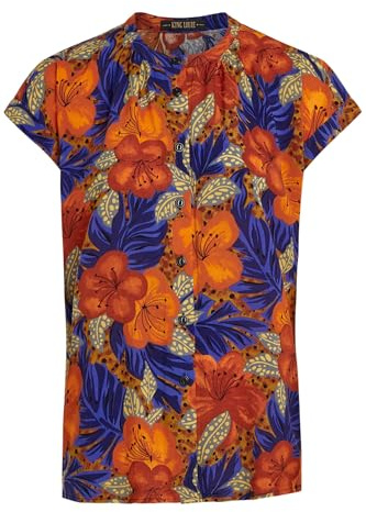 King Louie Damen Bluse mit aufregendem floralen Druck Stella Blouse Maui (DE/NL/SE/PL, Numerisch, 38, Regular, Regular, Summer Fig)