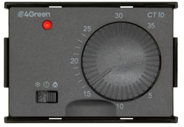 4GREEN CT 10B – Termostato da Incasso 503, Regolazione a Manopola, Controllo Temperatura per Caldaia e Climatizzazione, Alimentazione a Batterie, Frontalini Bianco e Grigio Antracite